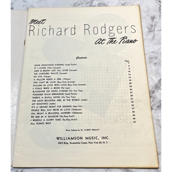 Meet Richard Rodgers At The Piano Songbook Vintage Sheet Music 1940s Musicals - Picture 2 of 9